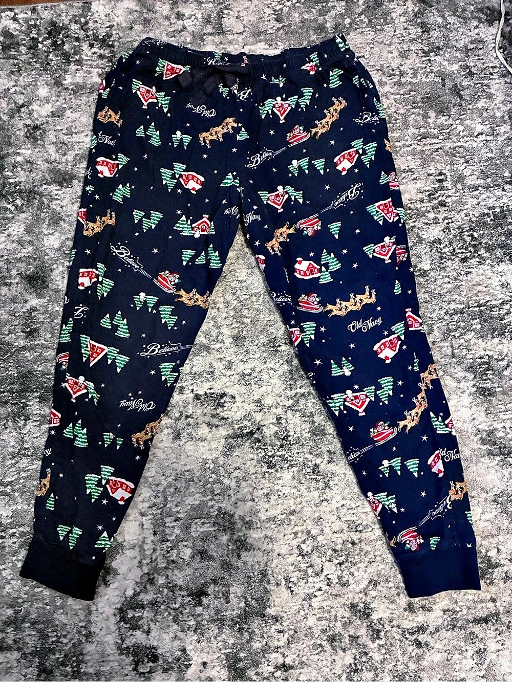 Old Navy Match The Fam Holiday Flannel Jogger Pajama Pants Men's Large Tall